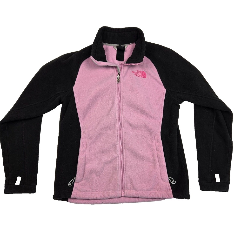 The North Face Black and Pink Full Zip Womens Fleece Jacket Size S